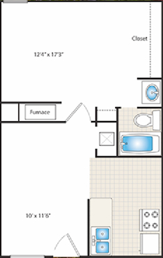 Monthly rent: $1,290 All utilities included and free fiber optic internet package On site laundry facility. Features: A large, spacious apartment with lots of closet space. Vanity and sink separate from shower area. Sliding patio door leads to private backyard on select 1st floor units.