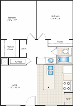 Monthly rent: $1,450 All utilities included and free fiber optic internet package On site laundry facility. Features: A large, spacious apartment with lots of closet space. Vanity and sink separate from shower area.